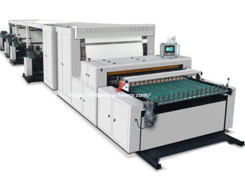 HKS-1100W-1400W-1600W four rolls to sheet cutting machine with conveyor stacker